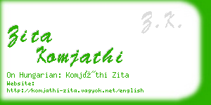 zita komjathi business card